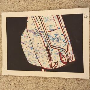 🎨Abstract Car Art Print - Black, Red, Blue